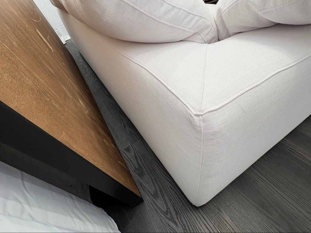 RH Cloud 9' Luxe Sofa — 2-Cushion | Perennials Performance Textured Linen Weave | White