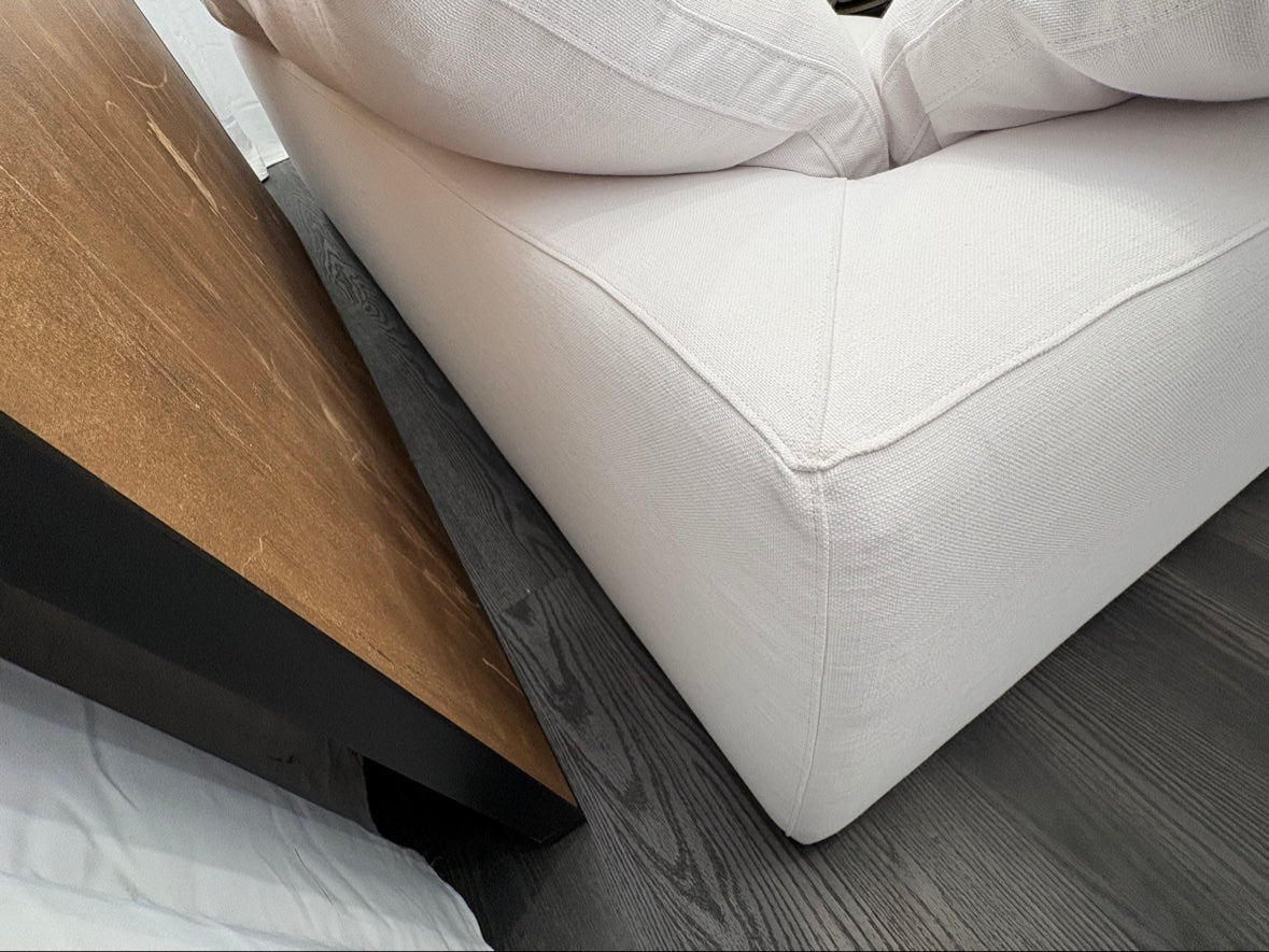 RH Cloud 9' Luxe Sofa — 2-Cushion | Perennials Performance Textured Linen Weave | White