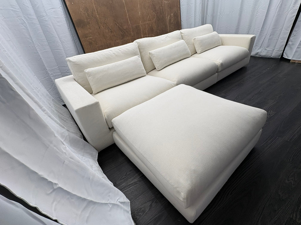 RH Lugano Modular 4-Piece Sectional | Italy | Down | Performance Linen Weave – Natural