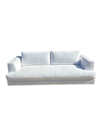 RH Monza Bench-Cushion Sofa – 8’ Luxe Depth in White Performance Linen Weave (Made in Italy)