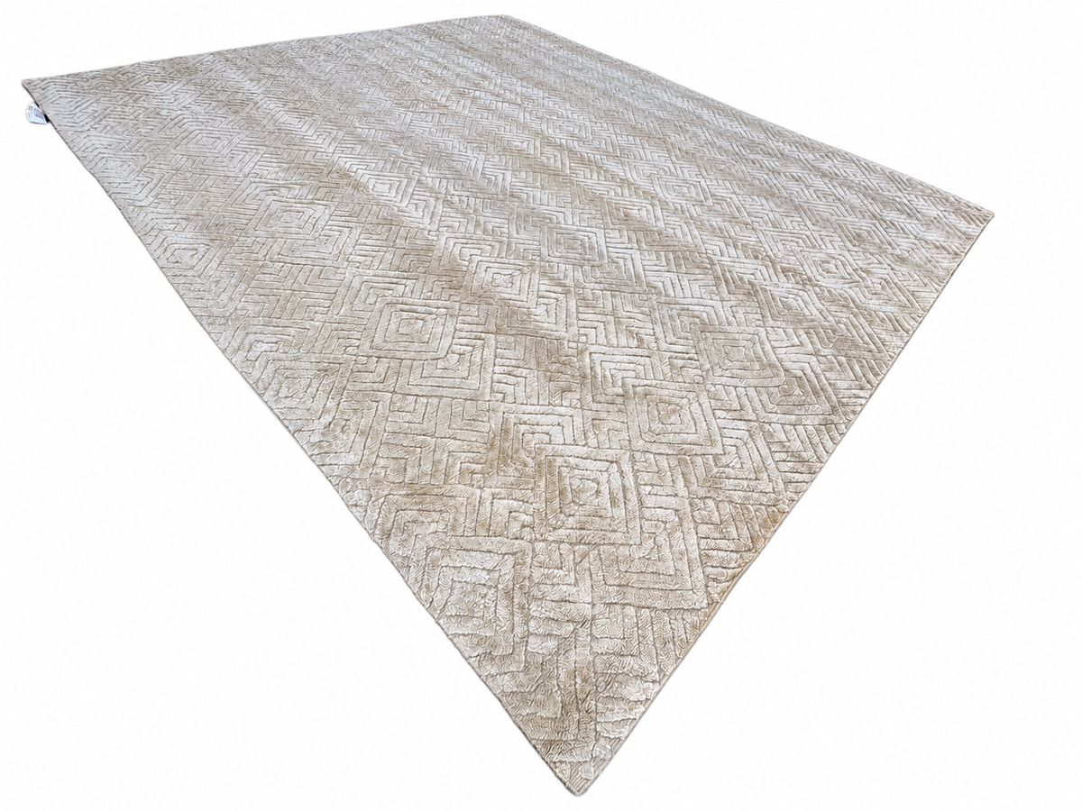 RH Talsari Silk & Wool Rug – 12' × 15' Wheat | Hand-Knotted Silk & Wool | 100 Tibetan Knots Per Square Inch | Made in Nepal