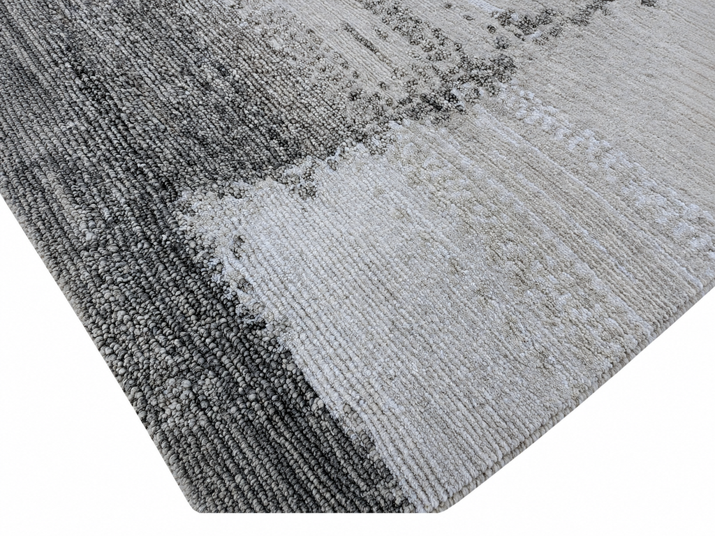RH Nihal Wool Rug – 10' × 14' Multi Grey | 100% Hand-Spun Wool | Hand-Knotted | Abstract Geometric Design | Made in Nepal