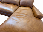 RH Maxwell Leather U-Chaise Sectional – 8' Armless Sofa with Dual Luxe Chaises in Italian Berkshire Leather (Chestnut)