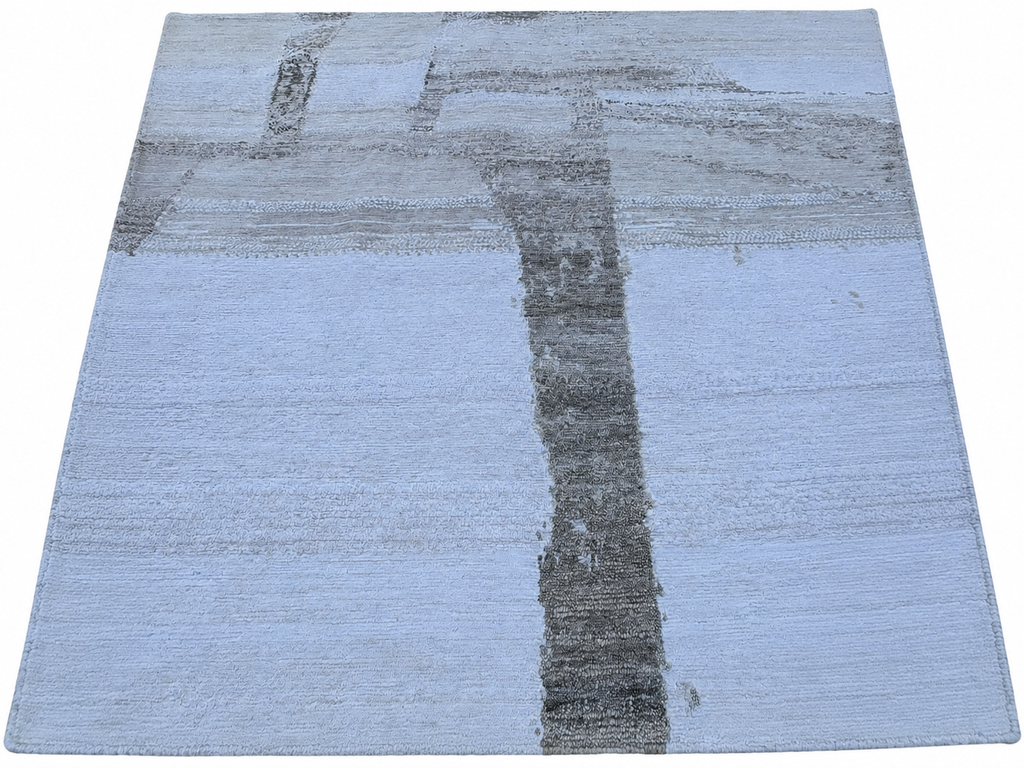 RH Nihal Wool Rug – 10' × 14' Multi Grey | 100% Hand-Spun Wool | Hand-Knotted | Abstract Geometric Design | Made in Nepal