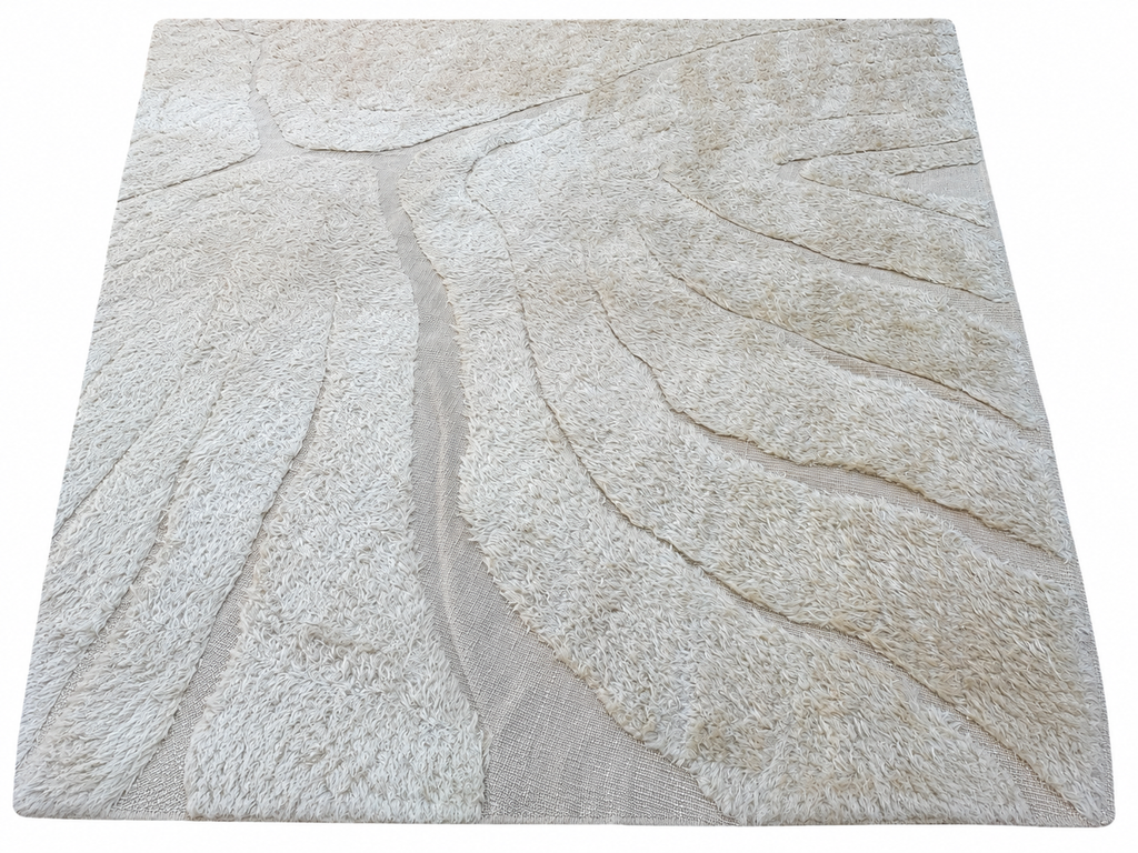 RH Tarras Wool Rug – 10' × 14' Wheat | 100% Hand-Spun Wool | Hand-Knotted | Sculptural High-Low Texture