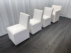Curated Set of Four RH Ellison Fabric Dining Chairs
Perennials® Performance Textured Linen Weave — White
Recessed Caster Bases