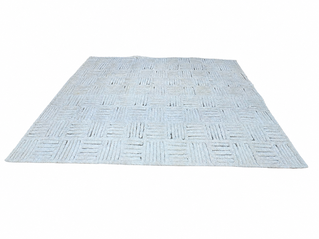 RH Basanti Rug – 9' × 12' Marled Ivory/Charcoal | Hand-Knotted Wool Blend | Contemporary Himalayan-Inspired Design (Rug 2)