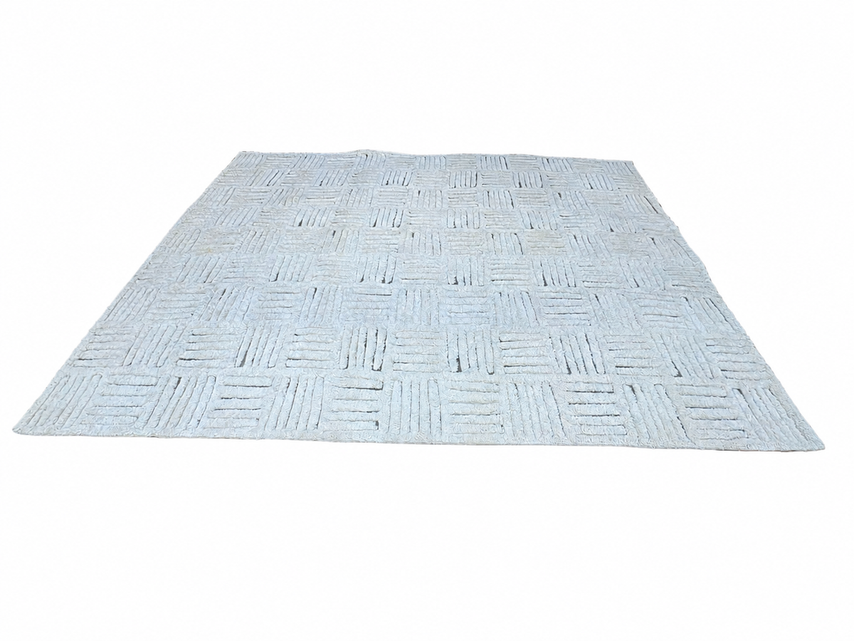 RH Basanti Rug – 9' × 12' Marled Ivory/Charcoal | Hand-Knotted Wool Blend | Contemporary Himalayan-Inspired Design (Rug 2)