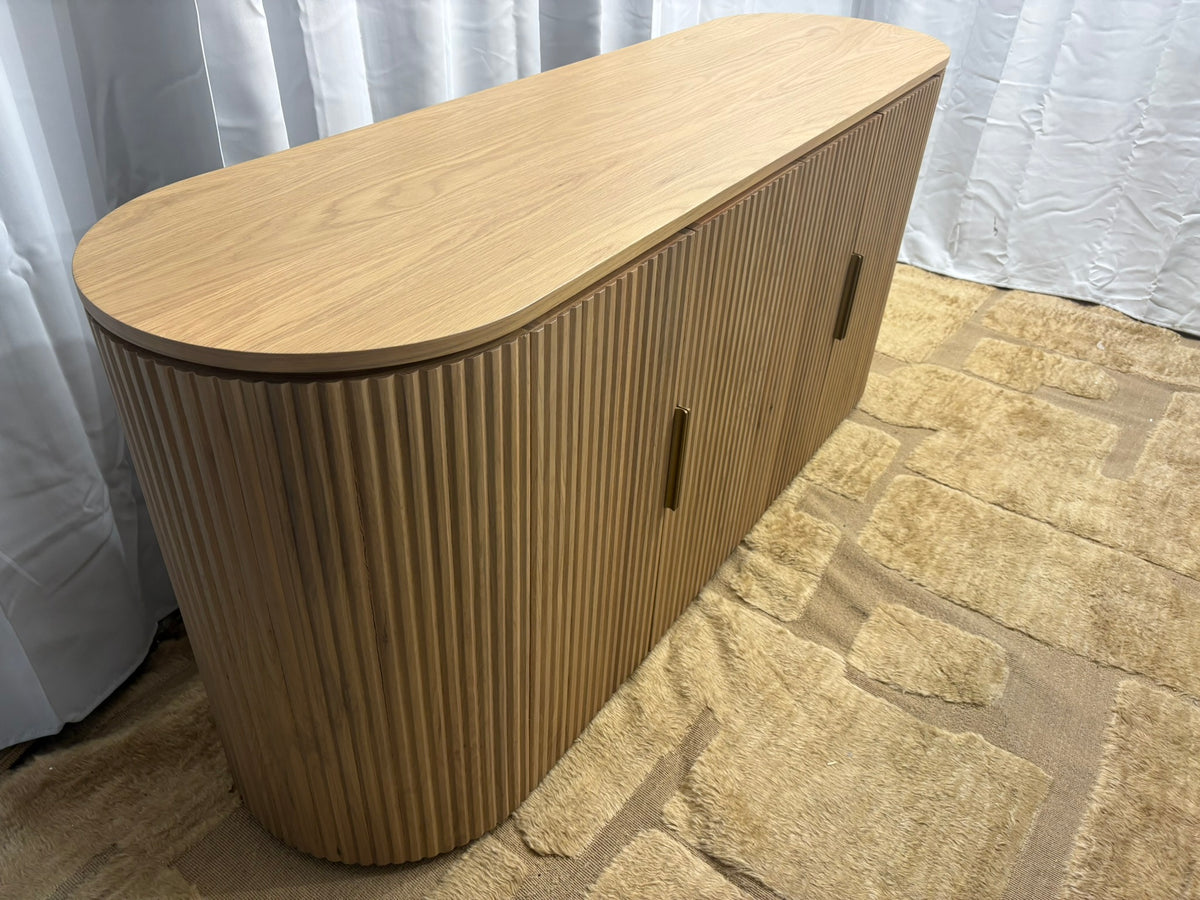 RH Byron 4-Door Sideboard — 84” Light Oak | Reeded American White Oak | Artisan Crafted (2 of 3)