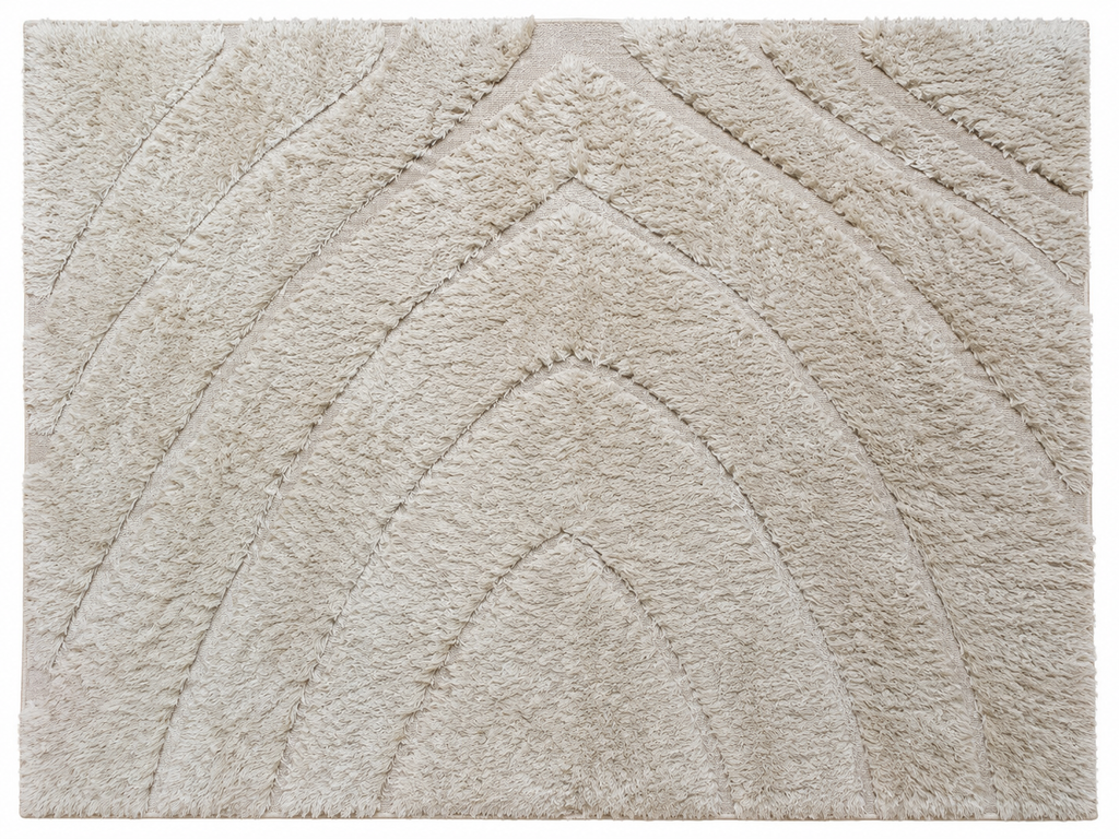 RH Tarras Wool Rug – 10' × 14' Wheat | 100% Hand-Spun Wool | Hand-Knotted | Sculptural High-Low Texture