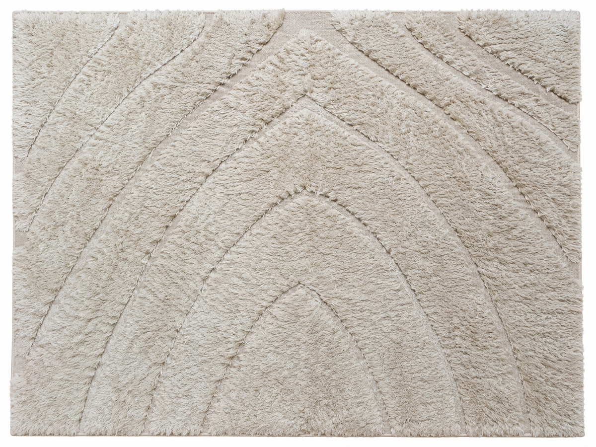 RH Tarras Wool Rug – 10' × 14' Wheat | 100% Hand-Spun Wool | Hand-Knotted | Sculptural High-Low Texture