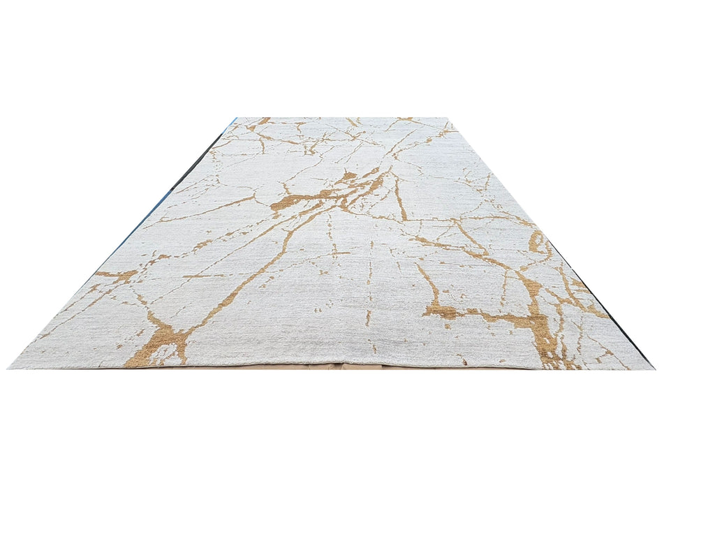 RH Lakshmi Wool Rug – 10' × 14' Cream / Bronze | Hand-Knotted Himalayan Wool & Jute | Made in Nepal