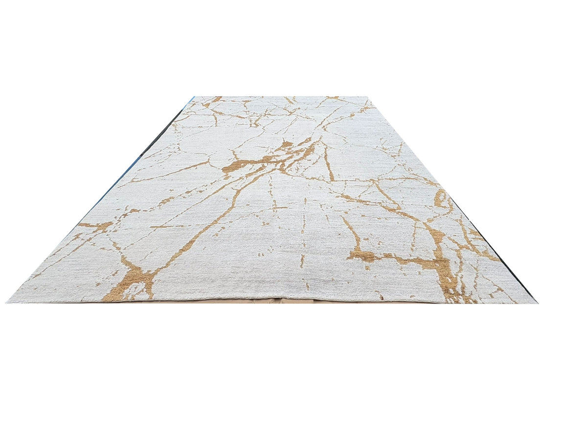 RH Lakshmi Wool Rug – 10' × 14' Cream / Bronze | Hand-Knotted Himalayan Wool & Jute | Made in Nepal