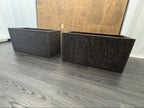 RH Paxos Square Planter – Size F 39½"W × 19½"D × 19½"H | Carbon | Set of 2 | Upscale Staging