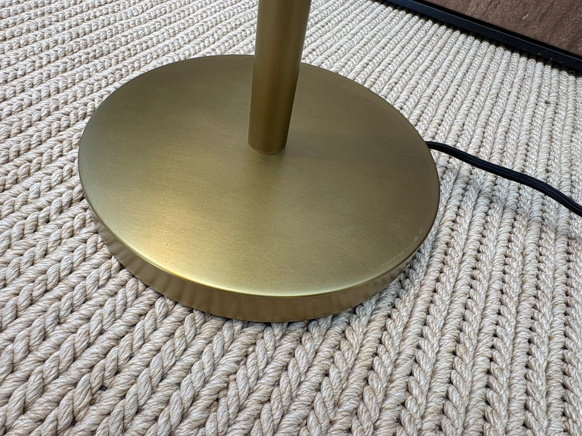 RH Métier Task Floor Lamp Lacquered Burnished Brass | Adjustable Swing Arm | Dimmable Task Lighting