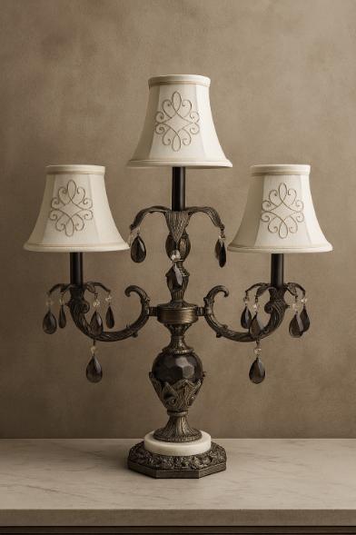 Vintage Italian Hollywood Regency Girandole Table Lamp