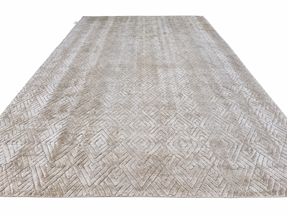 RH Talsari Silk & Wool Rug – 12' × 15' Wheat | Hand-Knotted Silk & Wool | 100 Tibetan Knots Per Square Inch | Made in Nepal