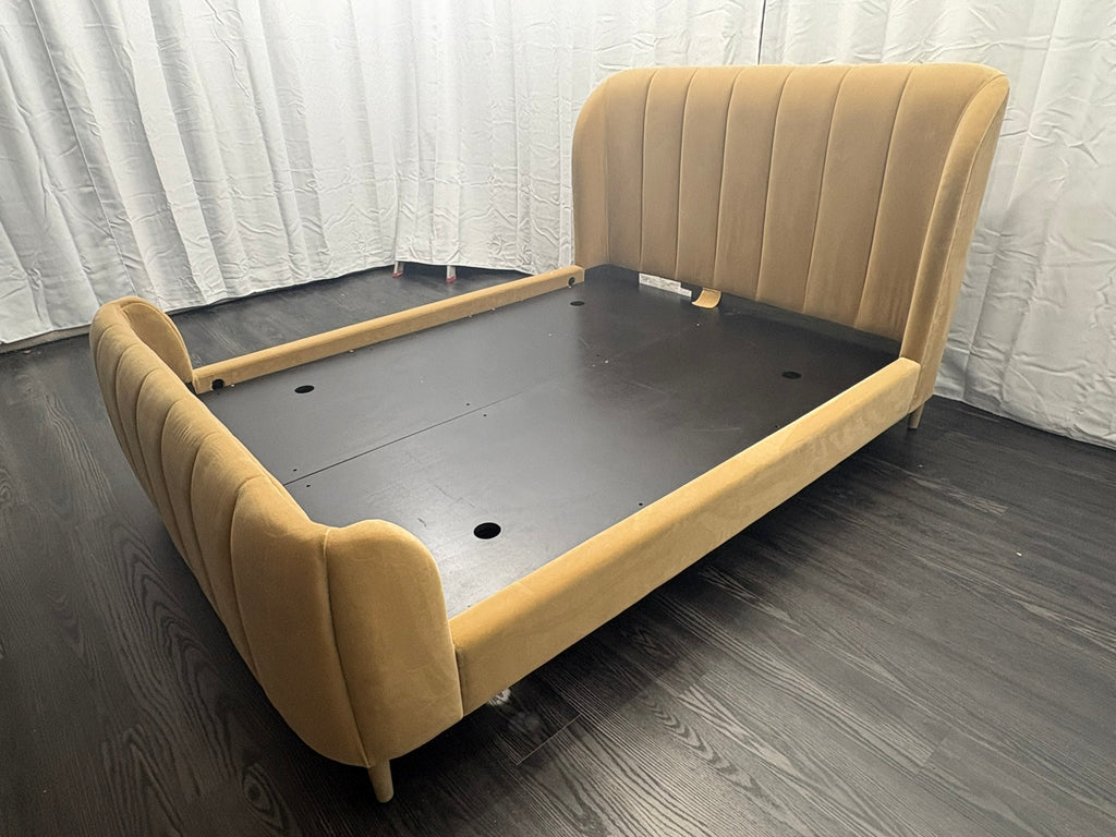 RH Valentina Upholstered Bed — Queen | Camel Performance Velvet