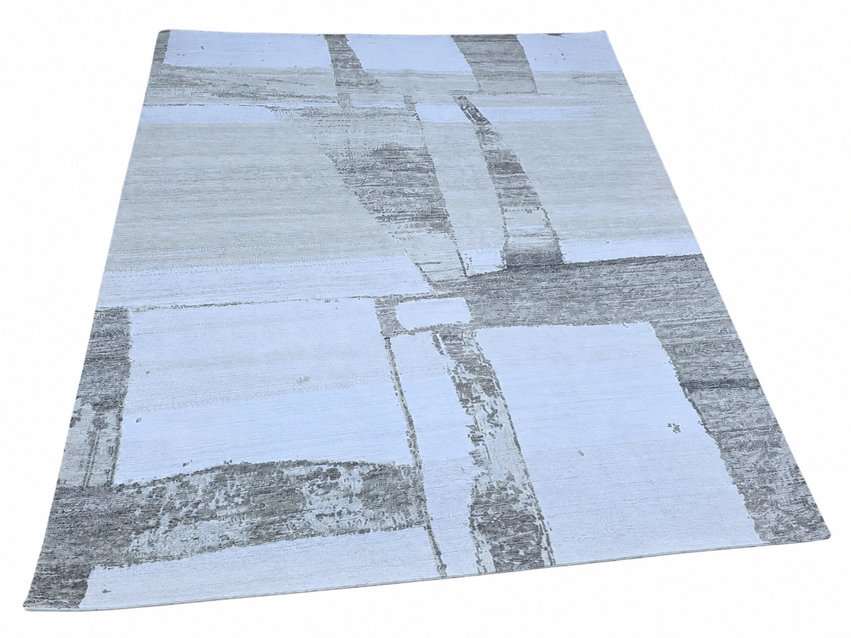 RH Nihal Wool Rug – 10' × 14' Multi Grey | 100% Hand-Spun Wool | Hand-Knotted | Abstract Geometric Design | Made in Nepal