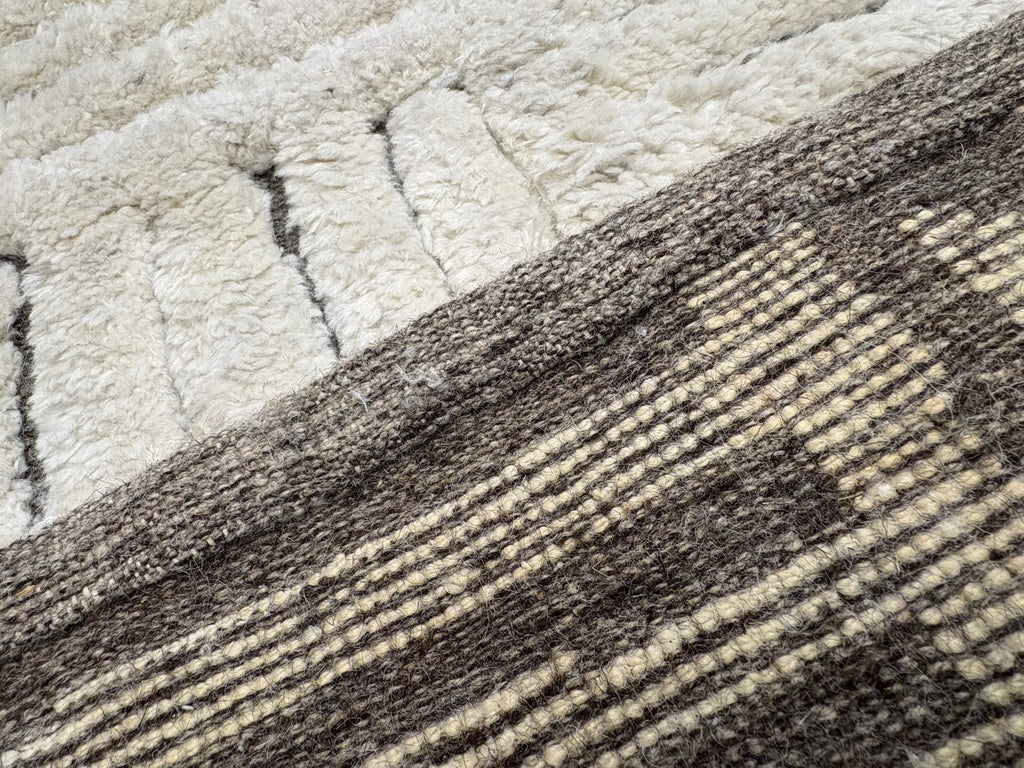 RH Basanti Rug – 9' × 12' Marled Ivory/Charcoal | Hand-Knotted Wool Blend | Contemporary Himalayan-Inspired Design