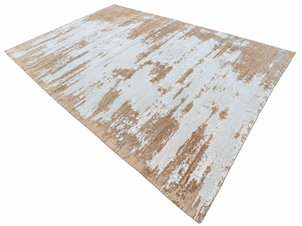 RH Kasir Wool & Silk Rug – 10' x 14' Wheat/Camel | Hand-Knotted Wool & Silk