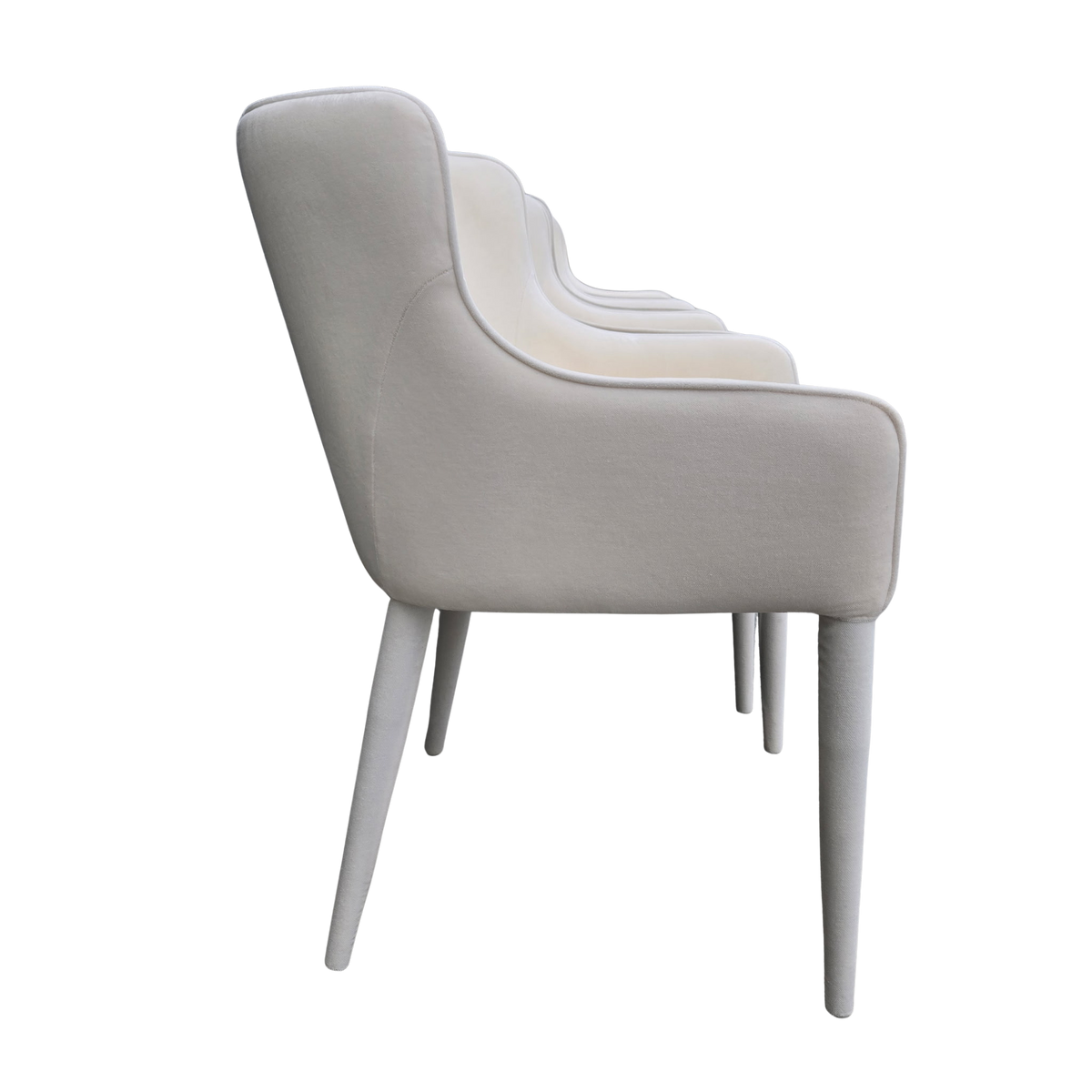 Restoration Hardware Nicola Slope Fabric Dining Side Chairs (Set of 4) – Performance Velvet, Natural
