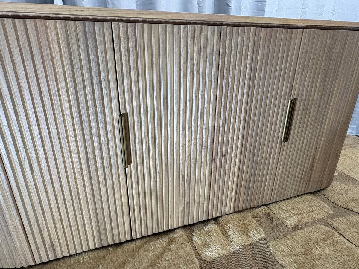 RH Byron 4-Door Sideboard — 84” Light Oak | Reeded American White Oak | Artisan Crafted (2 of 3)