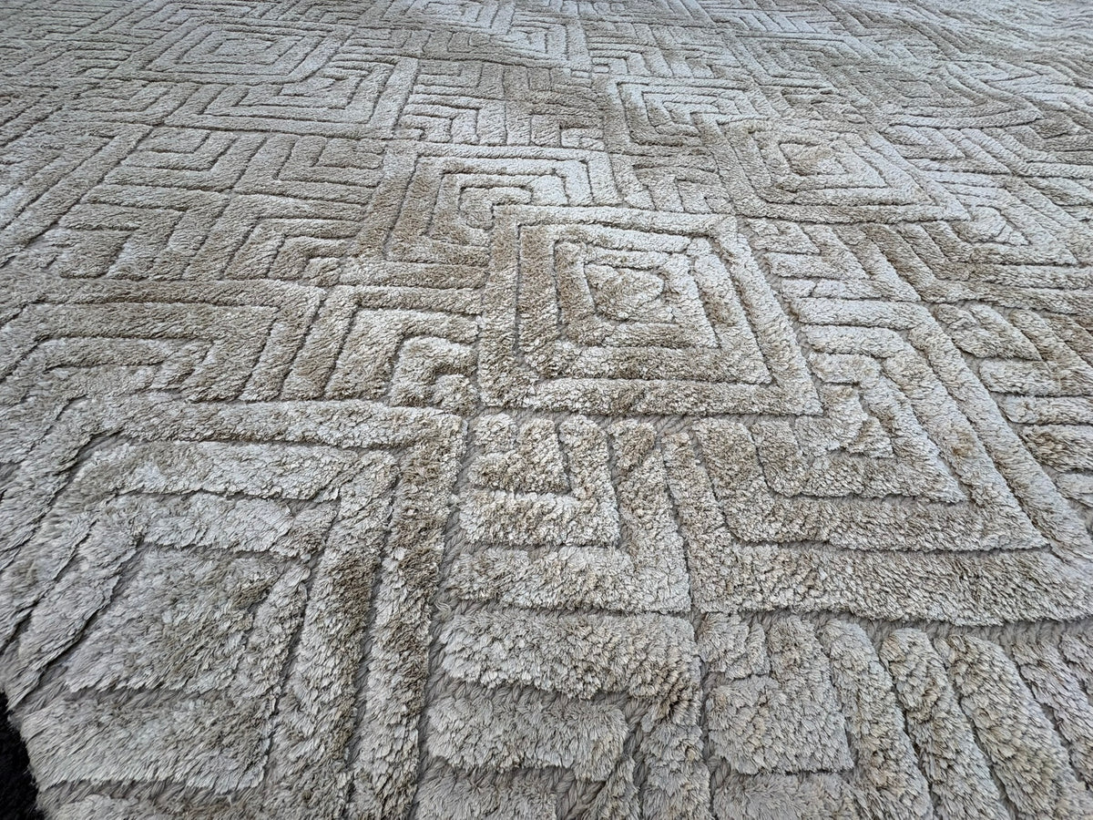 RH Talsari Silk & Wool Rug – 12' × 15' Wheat | Hand-Knotted Silk & Wool | 100 Tibetan Knots Per Square Inch | Made in Nepal