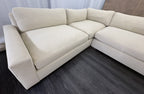 RH Maxwell Left-Arm L-Sectional | Classic | Down | Perennials® Performance Textured Linen Weave – Dune