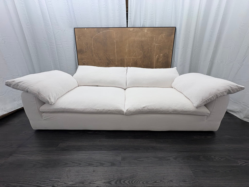 RH Cloud 9' Luxe Sofa — 2-Cushion | Perennials Performance Textured Linen Weave | White
