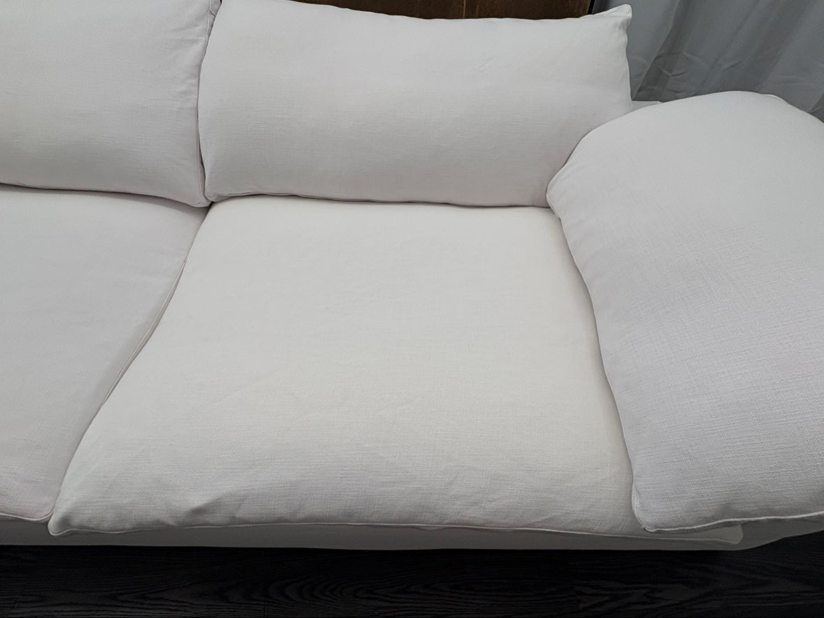 RH Cloud 9' Luxe Sofa — 2-Cushion | Perennials Performance Textured Linen Weave | White