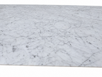 RH Aero Stone Rectangular Dining Table – 120" | Italian Carrara Marble Top | Cast Iron Pedestal Base