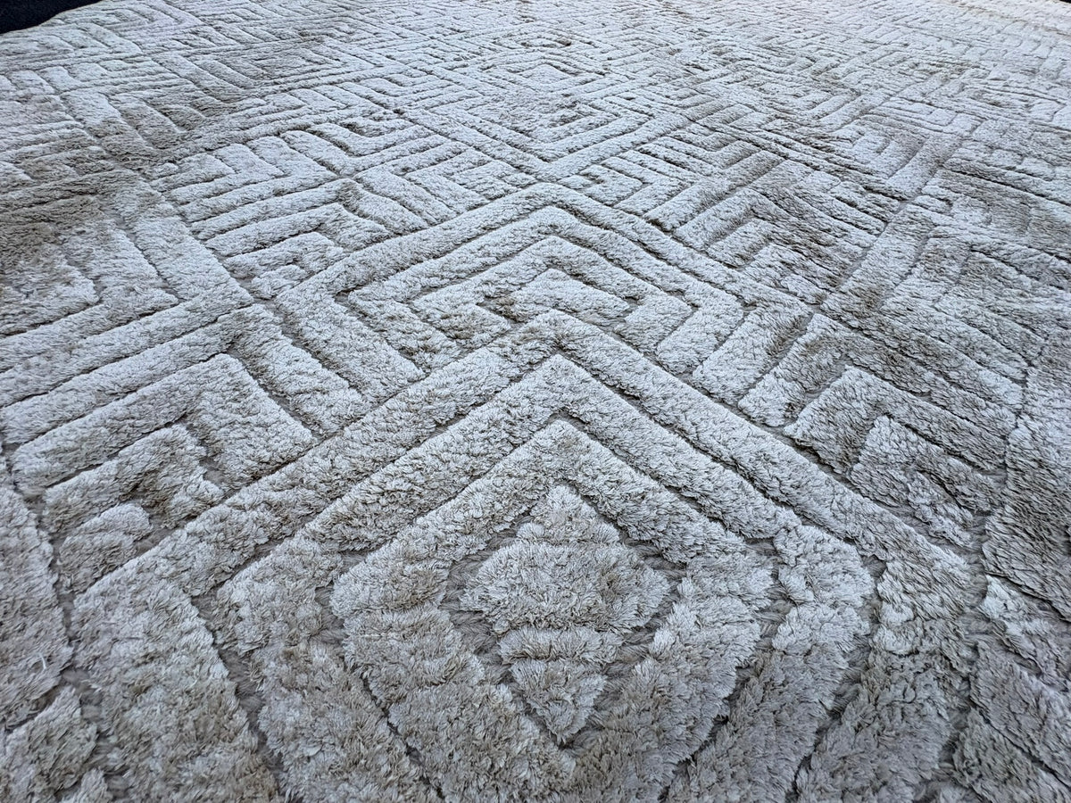 RH Talsari Silk & Wool Rug – 12' × 15' Wheat | Hand-Knotted Silk & Wool | 100 Tibetan Knots Per Square Inch | Made in Nepal