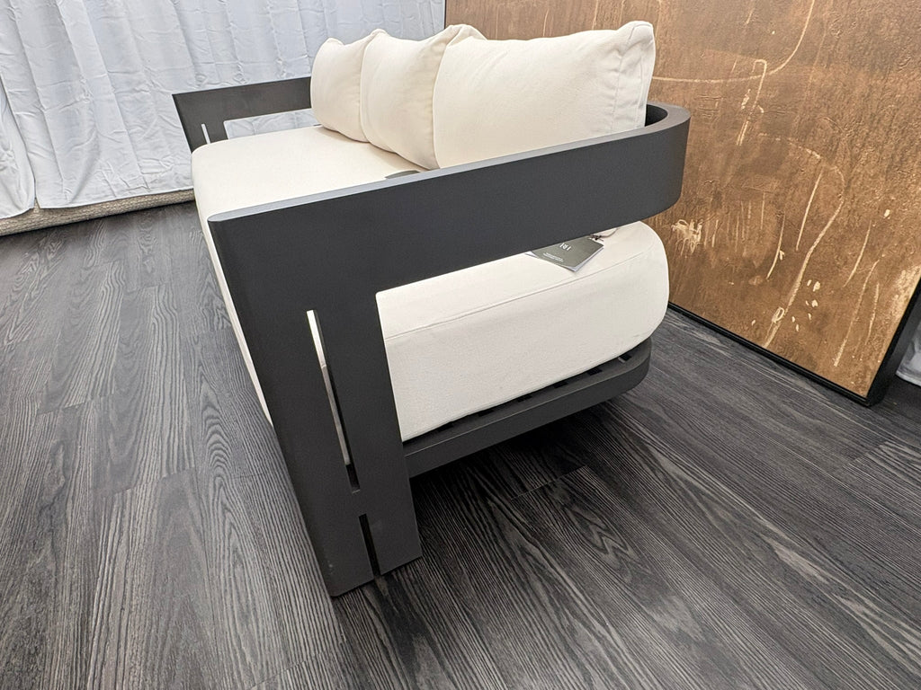 RH Restoration Hardware Matira Aluminum Sofa
Designed by Harrison & Nicholas Condos
84" | Iron Finish | Natural Performance Textured Weave