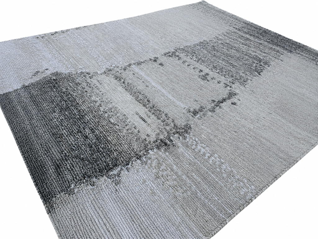 RH Nihal Wool Rug – 10' × 14' Multi Grey | 100% Hand-Spun Wool | Hand-Knotted | Abstract Geometric Design | Made in Nepal