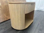 RH Byron Open Nightstand – 32" Light Oak | American White Oak | Reeded Detail | Soft-Close Drawer