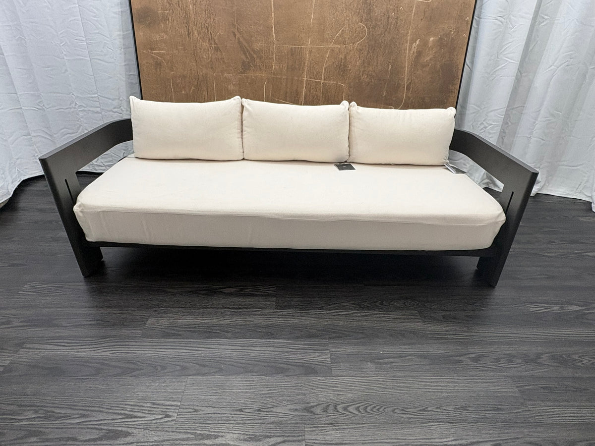 RH Restoration Hardware Matira Aluminum Sofa
Designed by Harrison & Nicholas Condos
84" | Iron Finish | Natural Performance Textured Weave