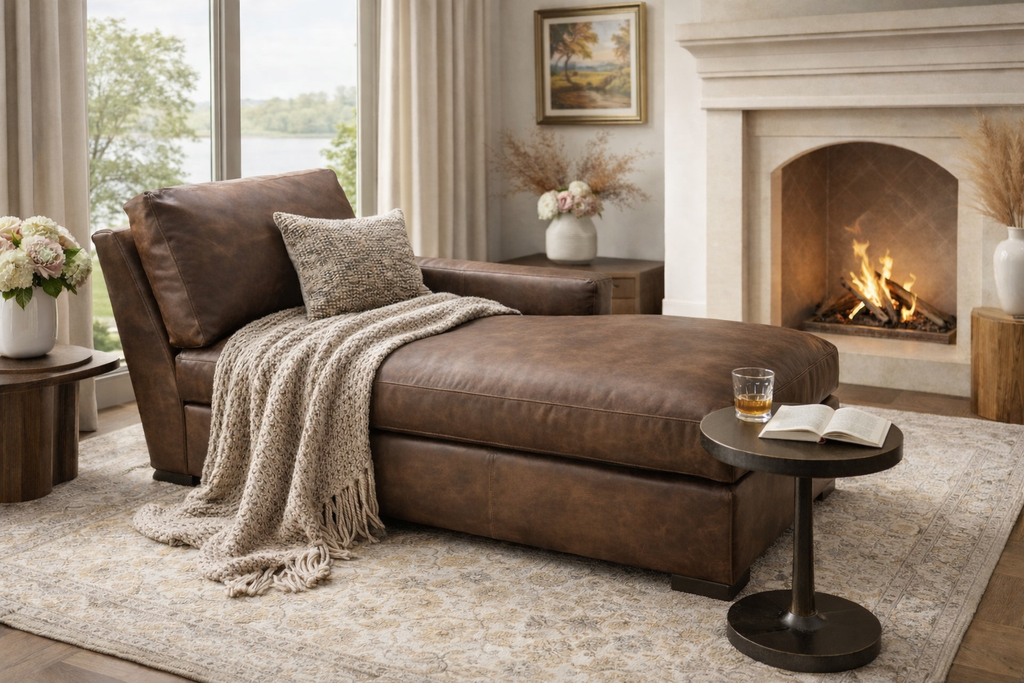 RH Maxwell Leather Right-Arm Chaise