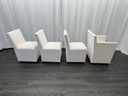 Curated Set of Four RH Ellison Fabric Dining Chairs
Perennials® Performance Textured Linen Weave — White
Recessed Caster Bases