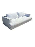 RH Monza Bench-Cushion Sofa – 8’ Luxe Depth in White Performance Linen Weave (Made in Italy)