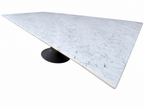 RH Aero Stone Rectangular Dining Table – 120" | Italian Carrara Marble Top | Cast Iron Pedestal Base