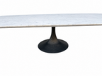 RH Aero Stone Rectangular Dining Table – 120" | Italian Carrara Marble Top | Cast Iron Pedestal Base