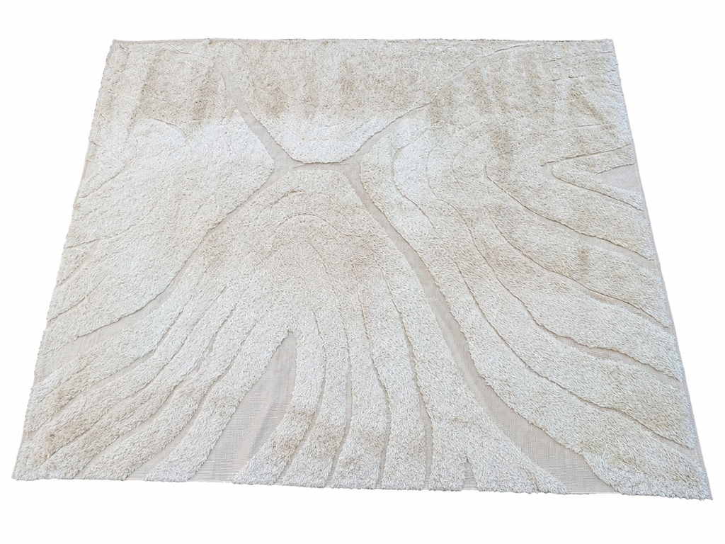 RH Tarras Wool Rug – 10' × 14' Wheat | 100% Hand-Spun Wool | Hand-Knotted | Sculptural High-Low Texture