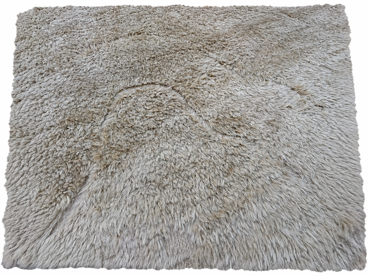 RH Tarras Wool Rug – 10' × 14' Wheat | 100% Hand-Spun Wool | Hand-Knotted | Sculptural High-Low Texture