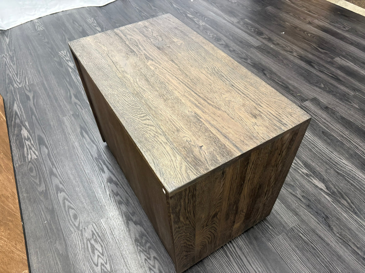 RH Drifted Reclaimed Oak Closed Nightstand – 32" – Drifted Brown Oak