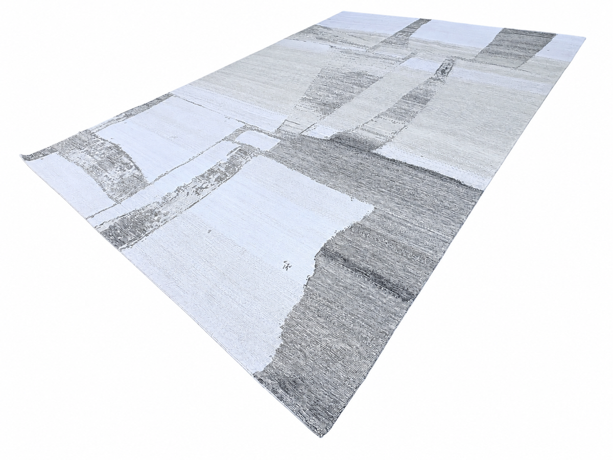 RH Nihal Wool Rug – 10' × 14' Multi Grey | 100% Hand-Spun Wool | Hand-Knotted | Abstract Geometric Design | Made in Nepal