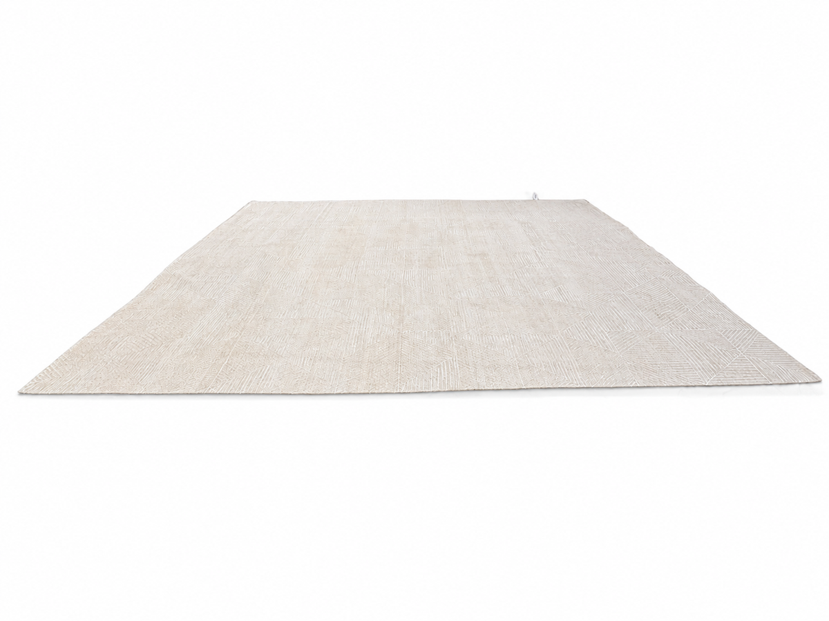 RH Varusha Wool & Silk Rug – 12' × 15' Wheat | 100 Tibetan Knots Per Square Inch | Made in Nepal