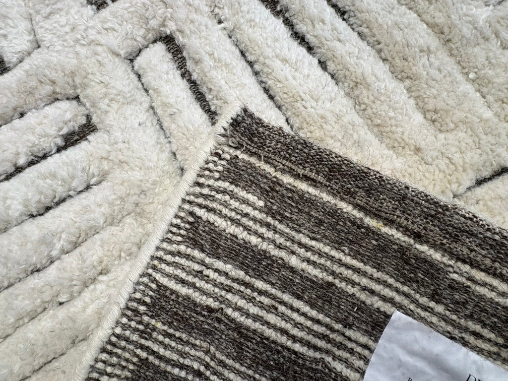 RH Basanti Rug – 9' × 12' Marled Ivory/Charcoal | Hand-Knotted Wool Blend | Contemporary Himalayan-Inspired Design