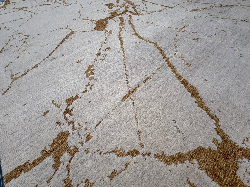 RH Lakshmi Wool Rug – 10' × 14' Cream / Bronze | Hand-Knotted Himalayan Wool & Jute | Made in Nepal