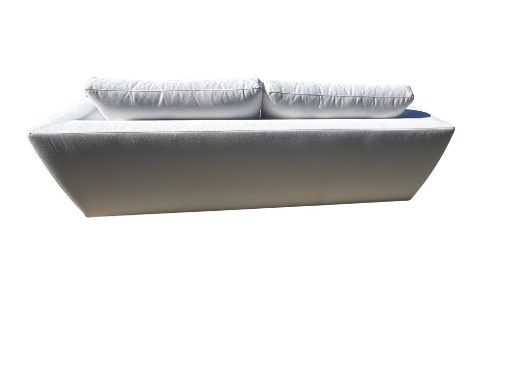 RH Monza Bench-Cushion Sofa – 8’ Luxe Depth in White Performance Linen Weave (Made in Italy)